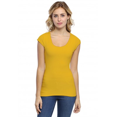 T-shirt col rond doublé devant manches capes ZAZA02