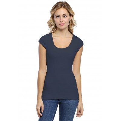 T-shirt col rond doublé devant manches capes ZAZA02