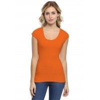 T-shirt col rond doublé devant manches capes ZAZA02