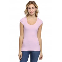 T-shirt col rond doublé devant manches capes ZAZA02