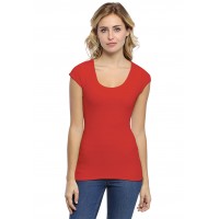 T-shirt col rond doublé devant manches capes ZAZA02