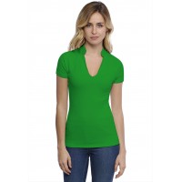 T-shirt col officier manches courtes en modal LOU02