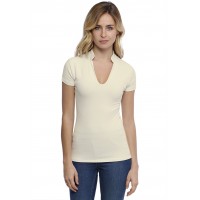 T-shirt col officier manches courtes en modal LOU02