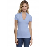 T-shirt col officier manches courtes en modal LOU02