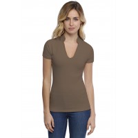 T-shirt col officier manches courtes en modal LOU02