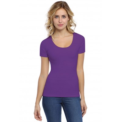 T-shirt col rond doublé devant manches courtes en modal ZAZA03