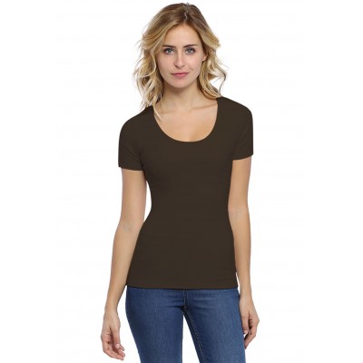T-shirt col rond doublé devant manches courtes en modal ZAZA03