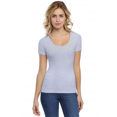 T-shirt col rond doublé devant manches courtes en modal ZAZA03