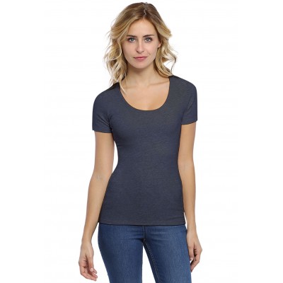 T-shirt col rond doublé devant manches courtes en modal ZAZA03