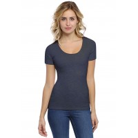 T-shirt col rond doublé devant manches courtes en modal ZAZA03