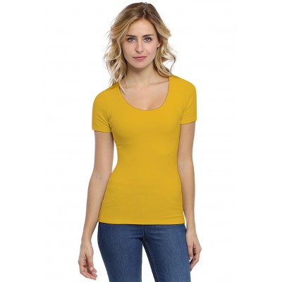T-shirt col rond doublé devant manches courtes en modal ZAZA03