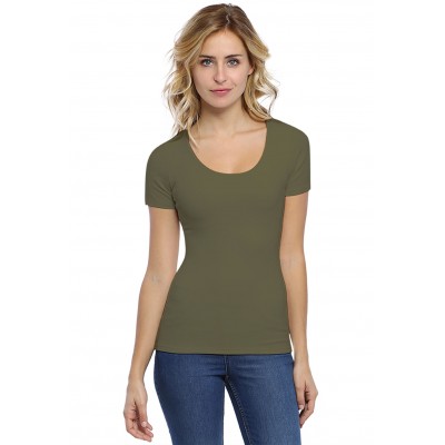 T-shirt col rond doublé devant manches courtes en modal ZAZA03
