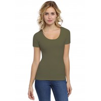 T-shirt col rond doublé devant manches courtes en modal ZAZA03