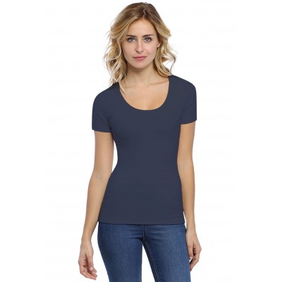 T-shirt col rond doublé devant manches courtes en modal ZAZA03