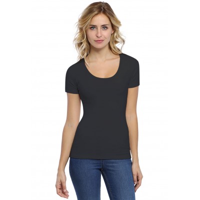 T-shirt col rond doublé devant manches courtes en modal ZAZA03