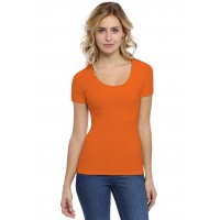 T-shirt col rond doublé devant manches courtes en modal ZAZA03