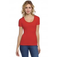 T-shirt col rond doublé devant manches courtes en modal ZAZA03