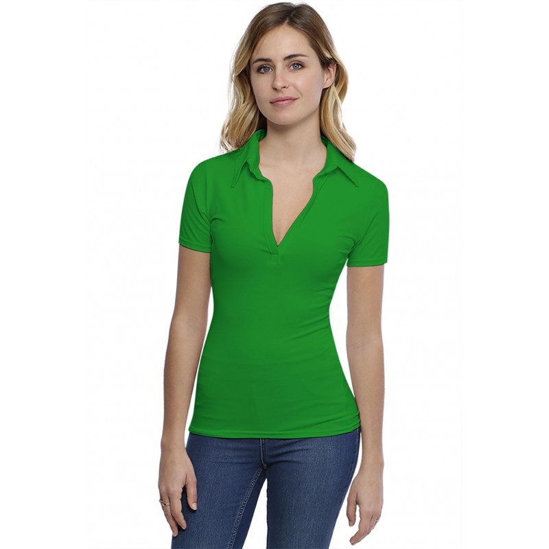 T-shirt col polo manches courtes en modal GLORIA03 T-shirt col polo manches courtes en modal GLORIA03