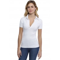 T-shirt col polo manches courtes en modal GLORIA03