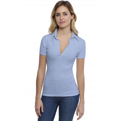 T-shirt col polo manches courtes en modal GLORIA03