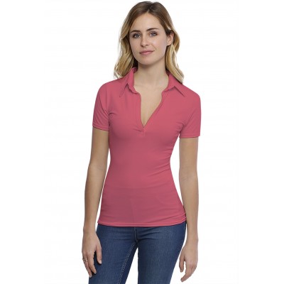 T-shirt col polo manches courtes en modal GLORIA03