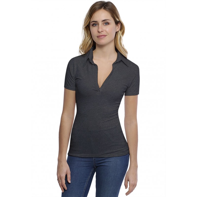 T-shirt col polo manches courtes en modal GLORIA03 T-shirt col polo manches courtes en modal GLORIA03