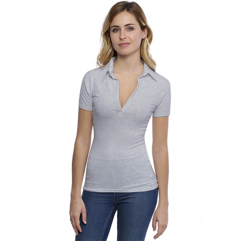 T-shirt col polo manches courtes en modal GLORIA03 T-shirt col polo manches courtes en modal GLORIA03