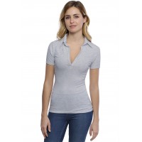 T-shirt col polo manches courtes en modal GLORIA03
