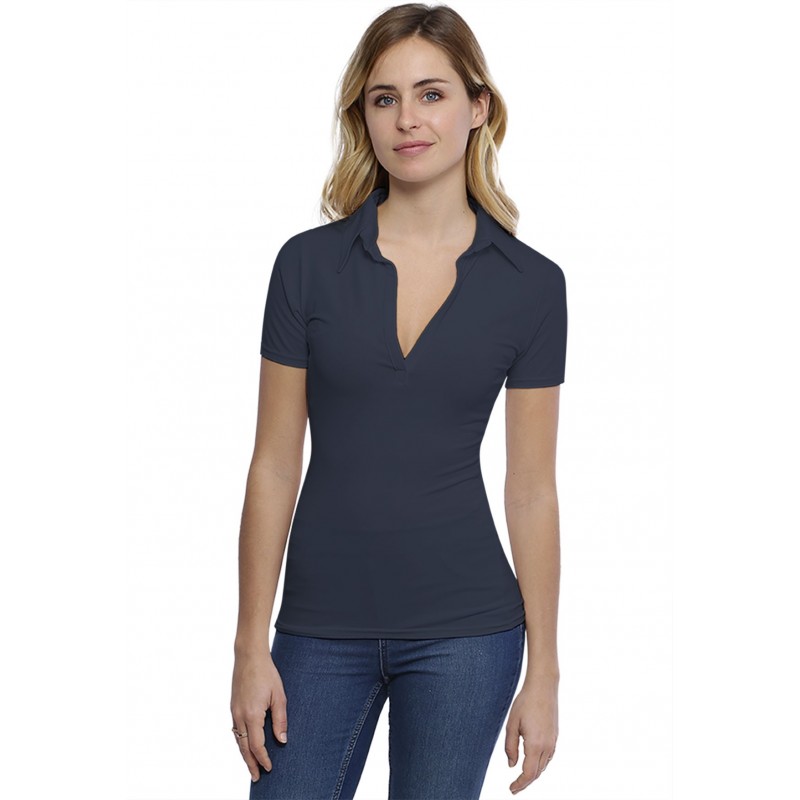 T-shirt col polo manches courtes en modal GLORIA03 T-shirt col polo manches courtes en modal GLORIA03
