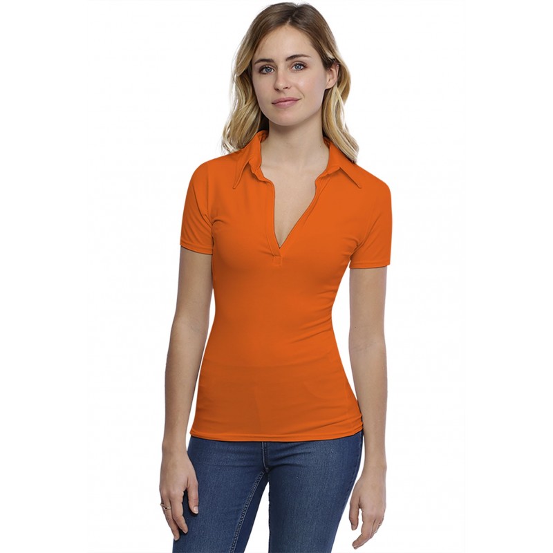 T-shirt col polo manches courtes en modal GLORIA03 T-shirt col polo manches courtes en modal GLORIA03