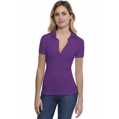 T-shirt col polo manches courtes en modal GLORIA03
