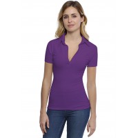 T-shirt col polo manches courtes en modal GLORIA03