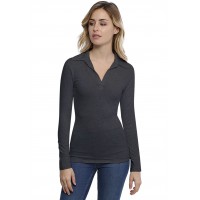 T-shirt col polo manches longues en modal GLORIA05