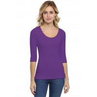 T-shirt Col Rond Manches 3/4 Zaza | Viscose Ring & Opaque