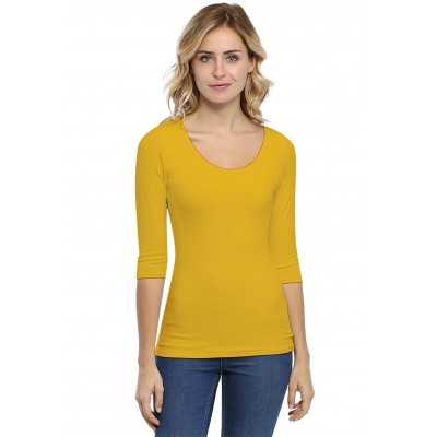 T-shirt Col Rond Manches 3/4 Zaza | Viscose Ring & Opaque