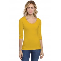 T-shirt Col Rond Manches 3/4 Zaza | Viscose Ring & Opaque