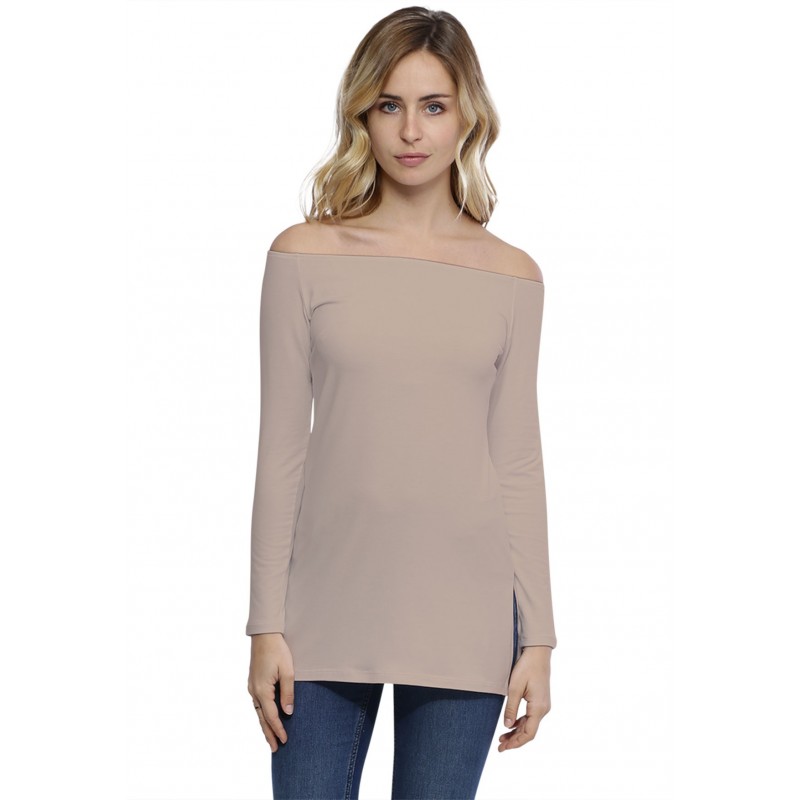 T-shirt long épaules nues en modal LANA T-shirt long épaules nues en modal LANA
