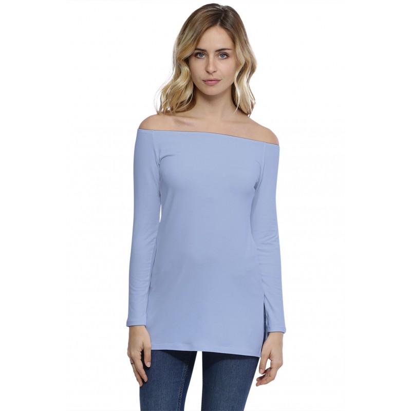 T-shirt long épaules nues en modal LANA T-shirt long épaules nues en modal LANA