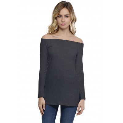 T-shirt long épaules nues en modal LANA