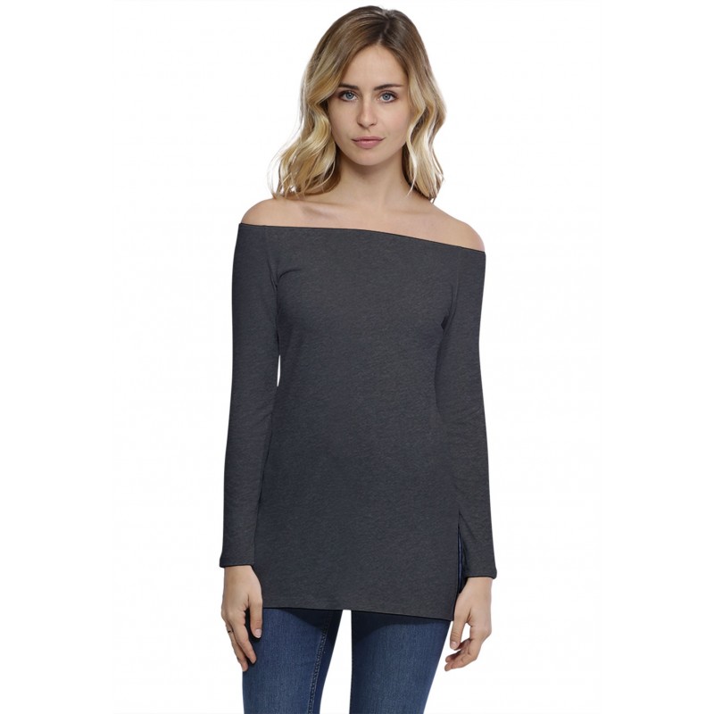 T-shirt long épaules nues en modal LANA T-shirt long épaules nues en modal LANA