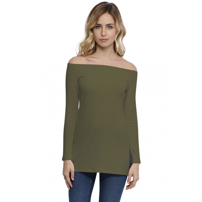 T-shirt long épaules nues en modal LANA T-shirt long épaules nues en modal LANA