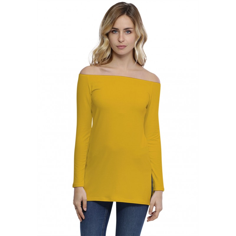 T-shirt long épaules nues en modal LANA T-shirt long épaules nues en modal LANA