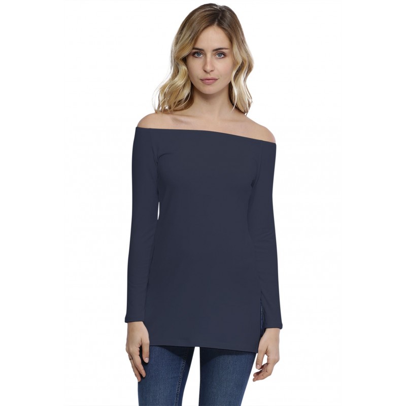 T-shirt long épaules nues en modal LANA T-shirt long épaules nues en modal LANA