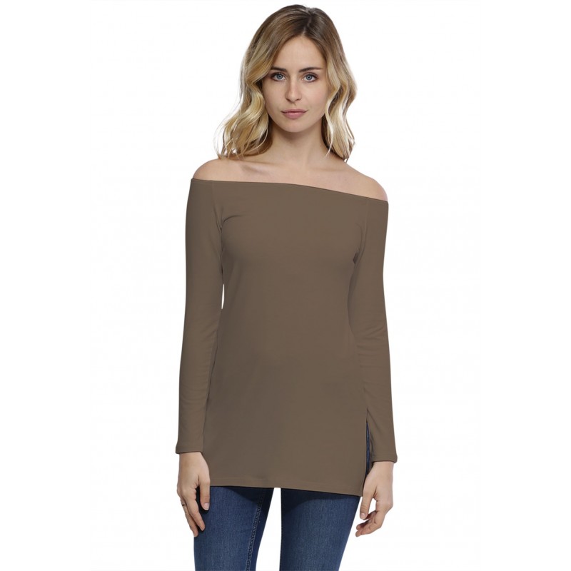 T-shirt long épaules nues en modal LANA T-shirt long épaules nues en modal LANA