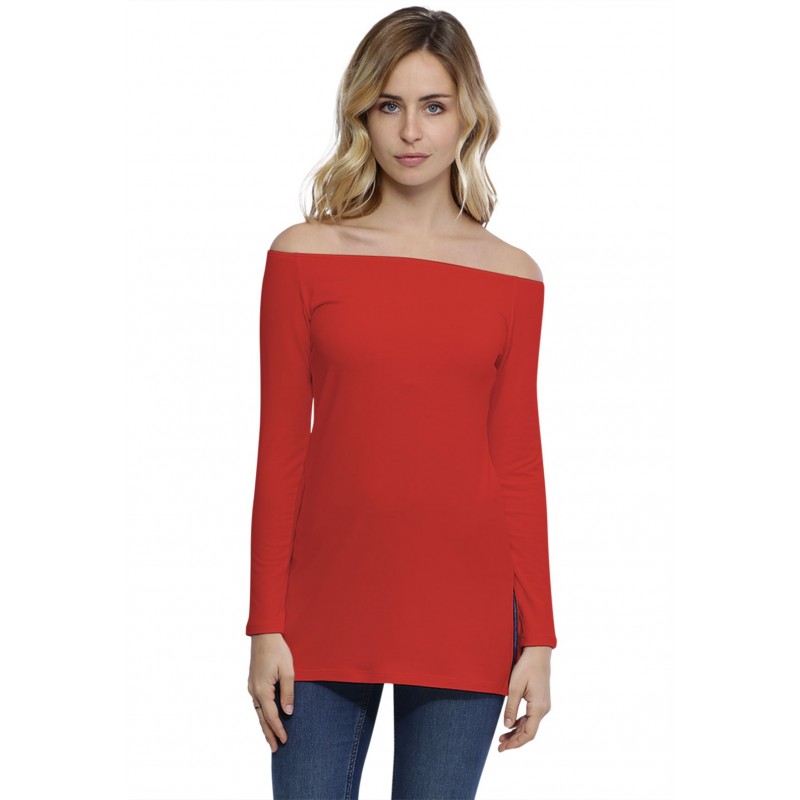 T-shirt long épaules nues en modal LANA T-shirt long épaules nues en modal LANA