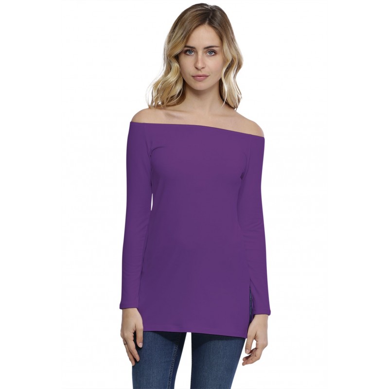 T-shirt long épaules nues en modal LANA T-shirt long épaules nues en modal LANA