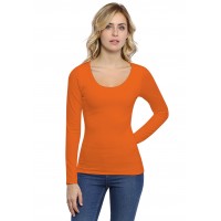 T-shirt col rond doublé devant manches longues en modal ZAZA05