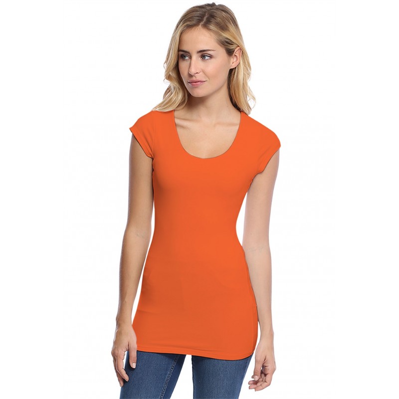 T-shirt long col rond manches courtes capes en modal ZAZA07 T-shirt long col rond manches courtes capes en modal ZAZA07