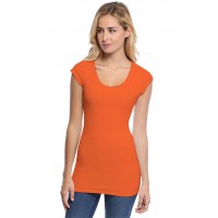 T-shirt long col rond manches courtes capes en modal ZAZA07