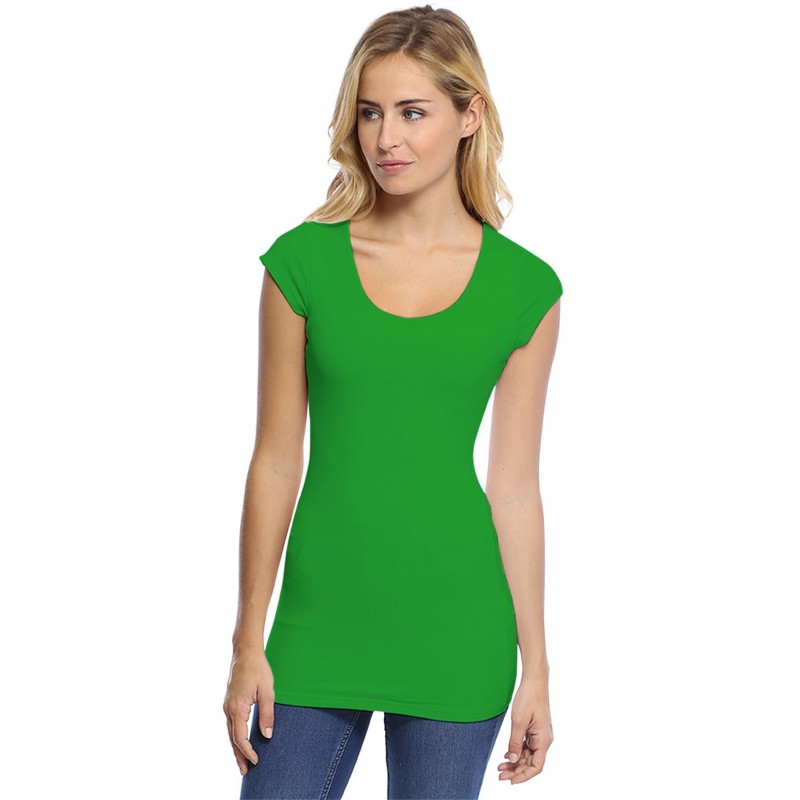 T-shirt long col rond manches courtes capes en modal ZAZA07 T-shirt long col rond manches courtes capes en modal ZAZA07